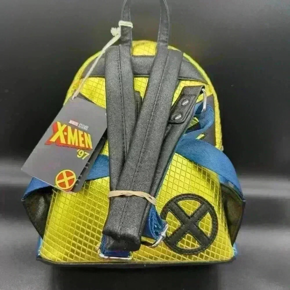 Loungefly Wolverine Cosplay Mini Backpack & Wallet Metallic Blue Yellow Marvel - Picture 3 of 7